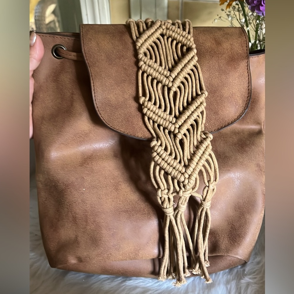 Adorable brown Boho style backpack